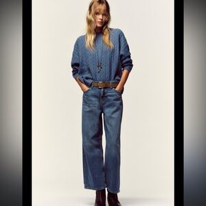 Zara Wide Leg Cropped High Waisted